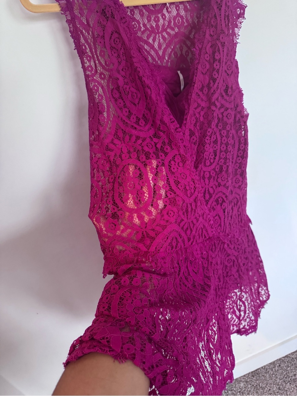 Free People Fuchsia Crochet Lace dress - Picture 2 of 5